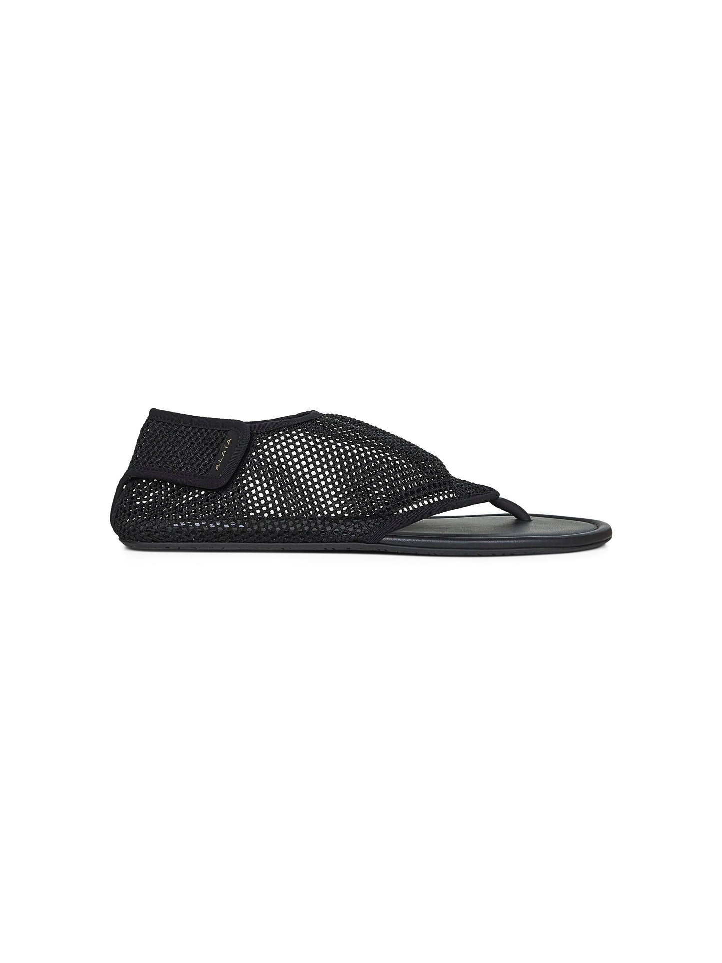 Black fishnet fabric thing sandals