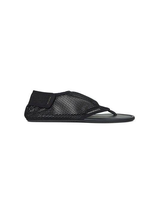 Black fishnet fabric thing sandals