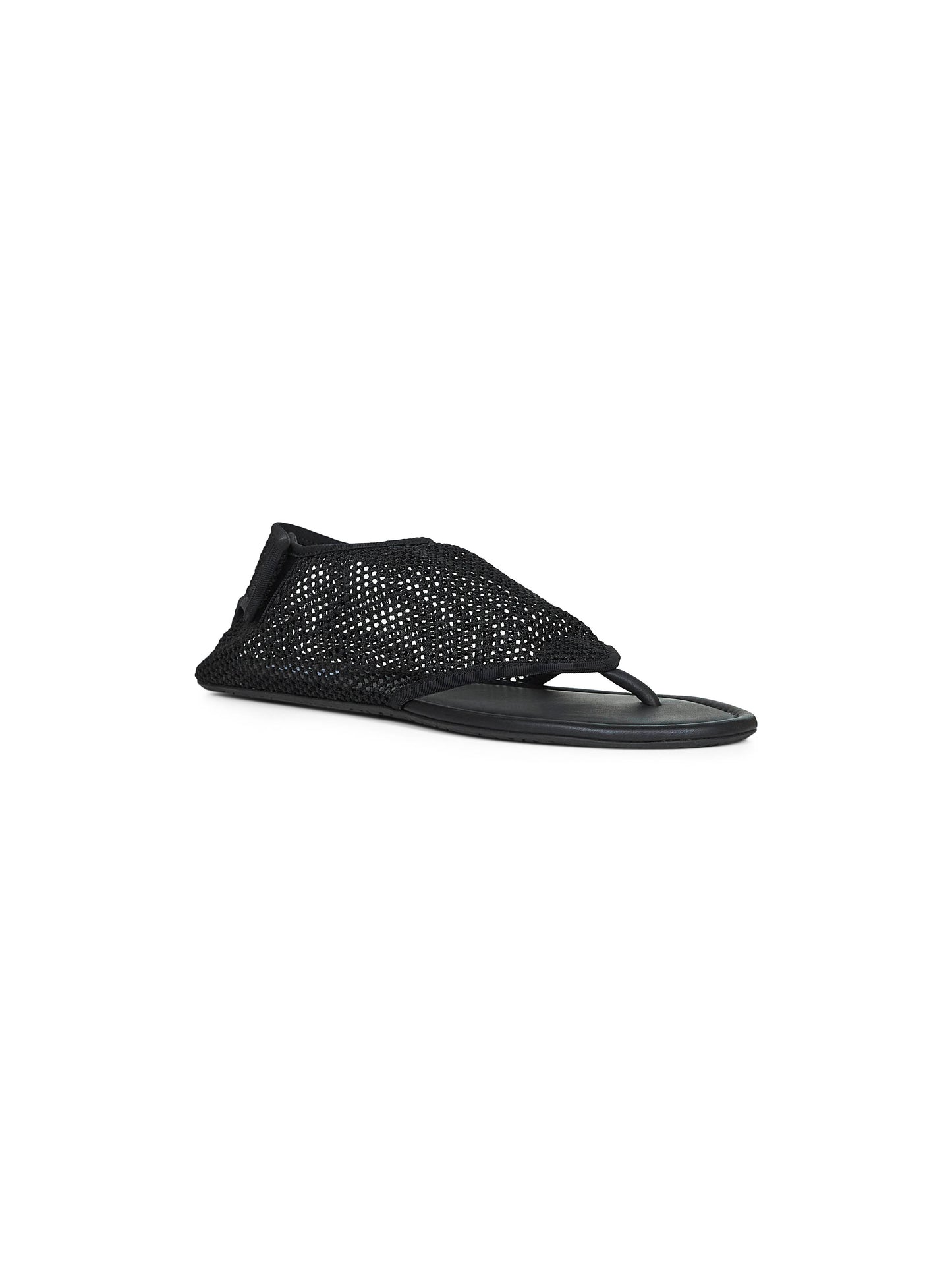 Black fishnet fabric thing sandals