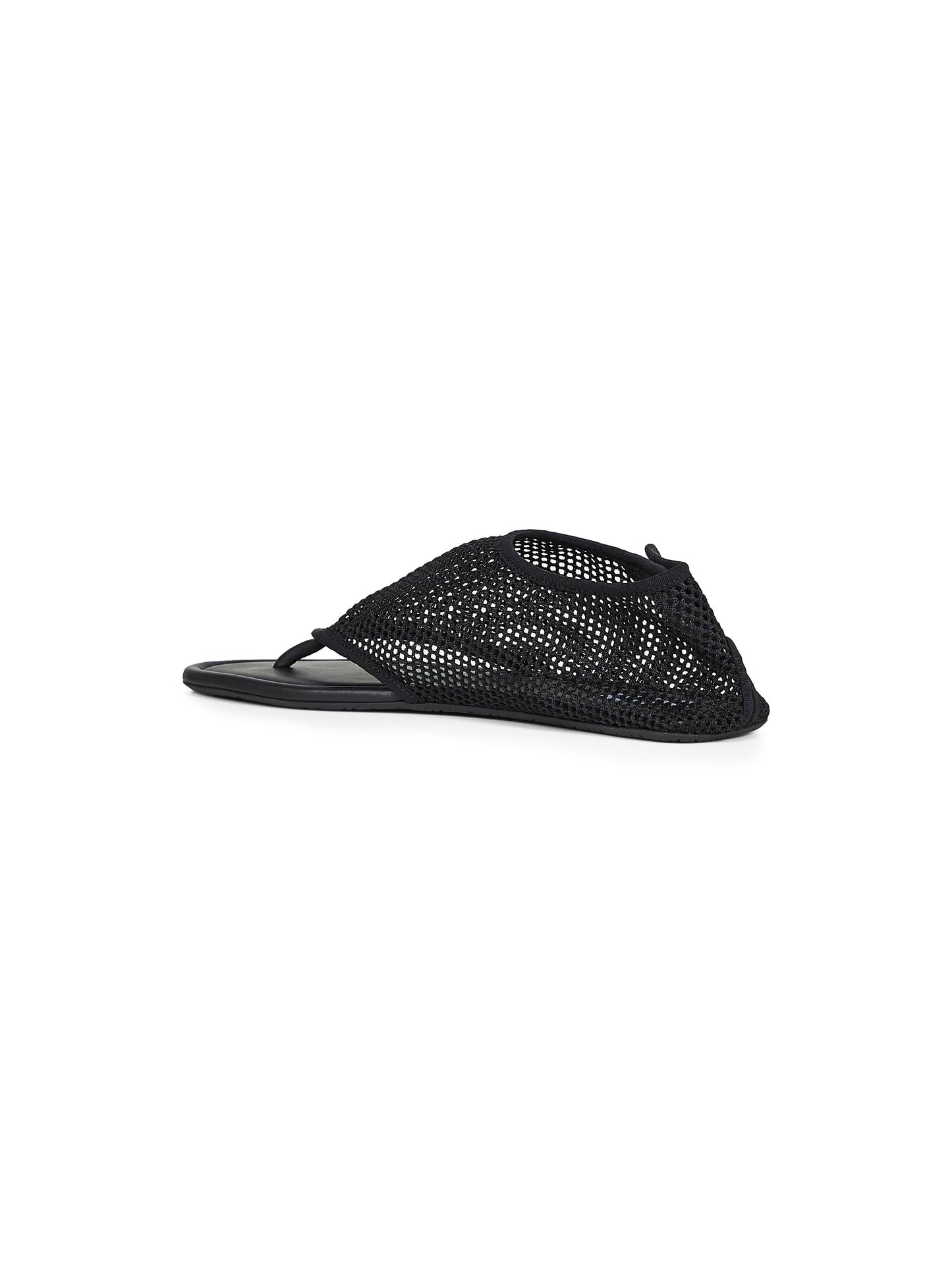 Black fishnet fabric thing sandals