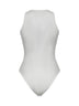 White ribbed knit tank bodysuit