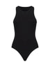 Black ribbed knit tank bodysuit