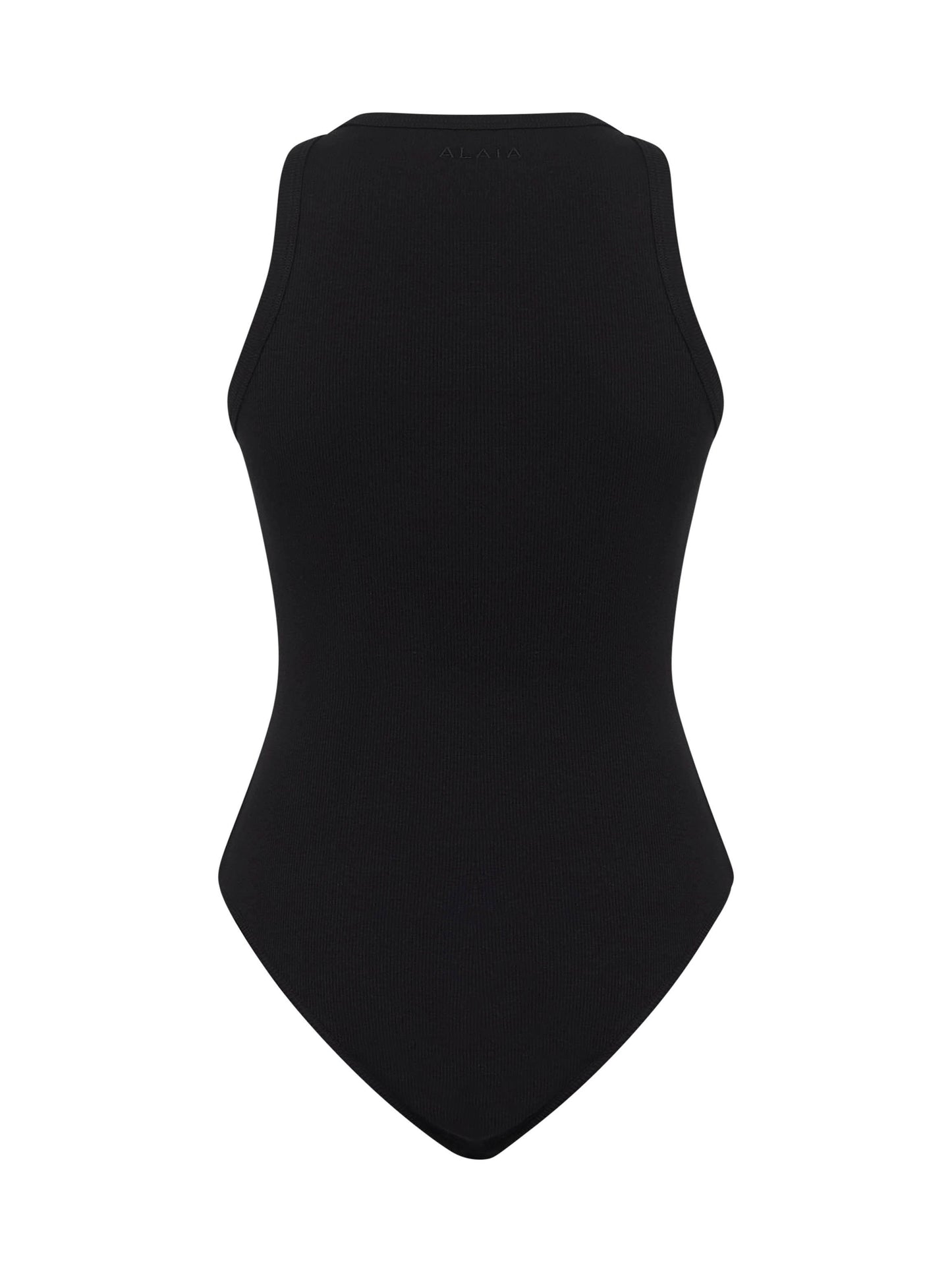 Black ribbed knit tank bodysuit