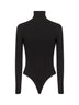Black fluid jersey heart bodysuit
