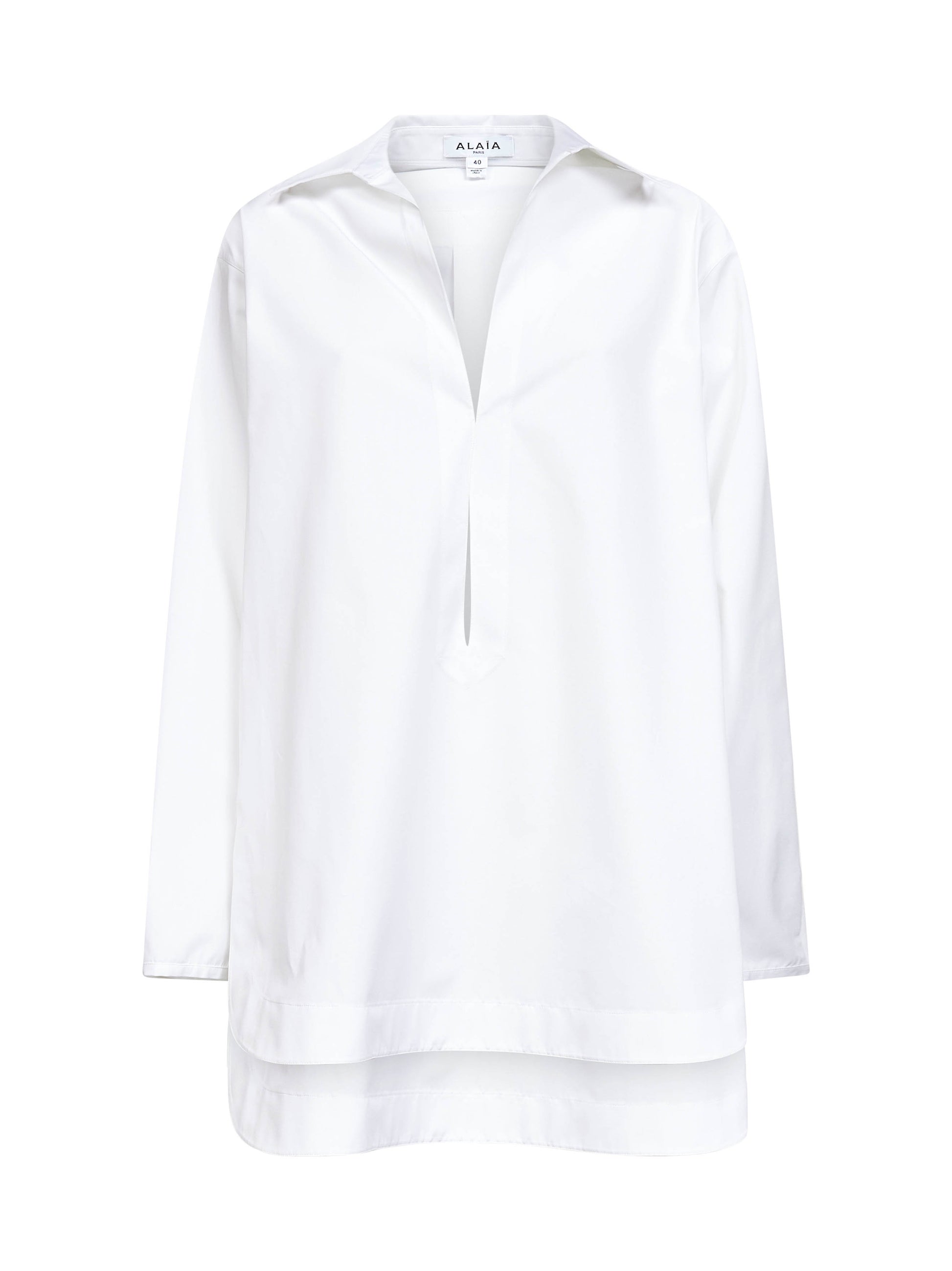 White cotton poplin tunic mini dress Daniello.com White cotton poplin tunic mini dress Daniello.com