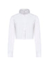 Blusa cropped in popeline di cotone bianco