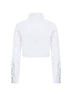 Blusa cropped in popeline di cotone bianco