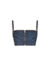 Blue snow denim bandeau bustier top