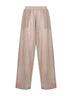 Pantaloni a gamba larga in maglia di seta e lino beige