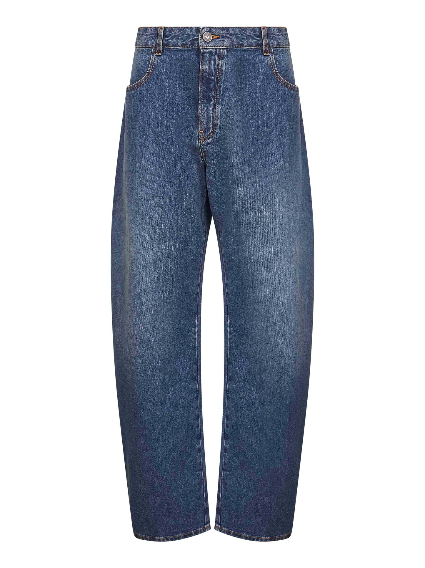 Blue deep stone denim round jeans