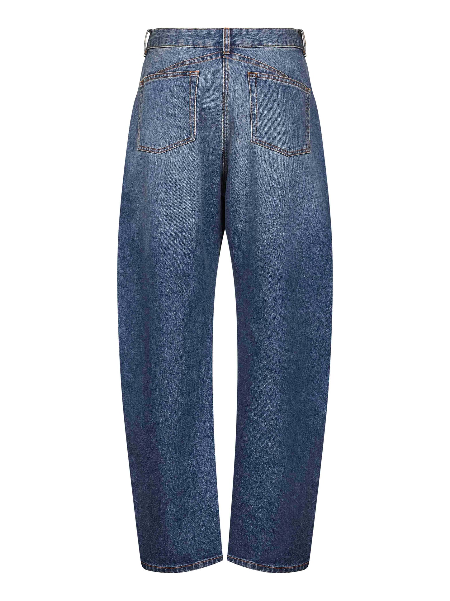 Blue deep stone denim round jeans