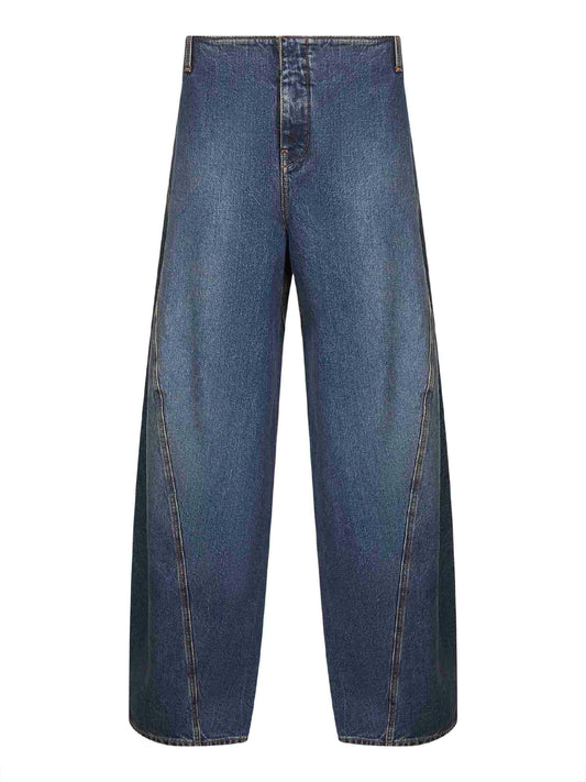 Blue denim cargo jeans