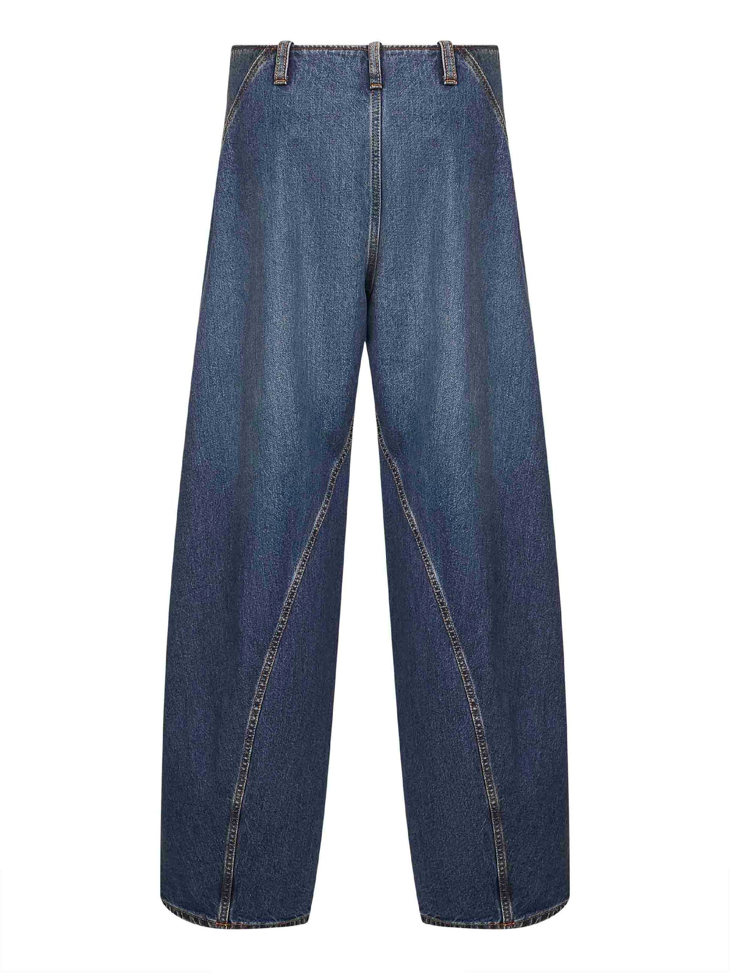 Jeans cargo in denim blu<BR/>