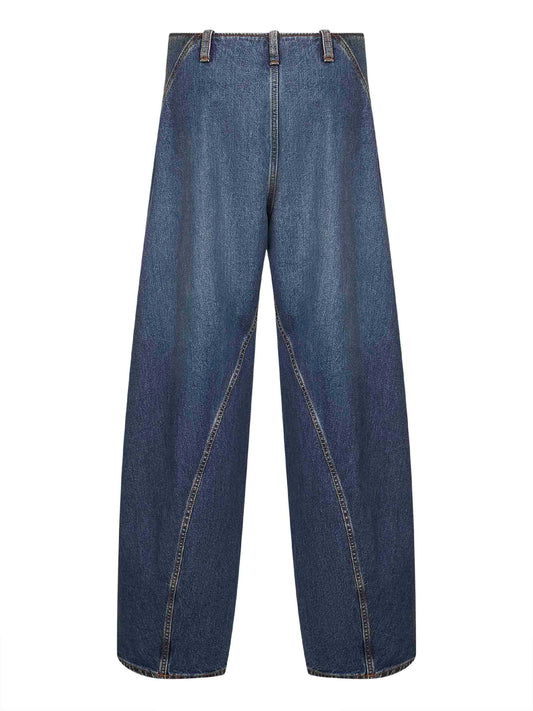 Blue denim cargo jeans
