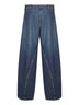Jeans cargo in denim blu<BR/>