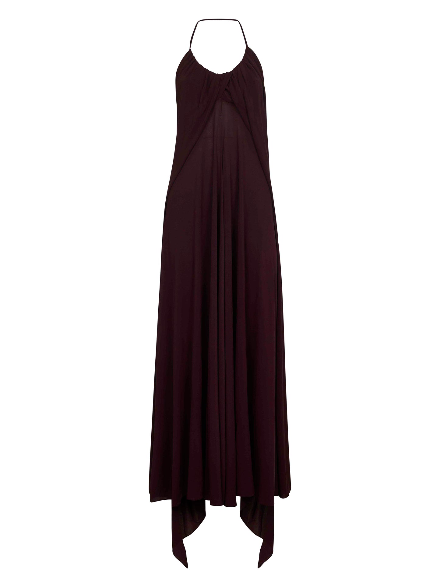 Burgundy jersey long cross dress