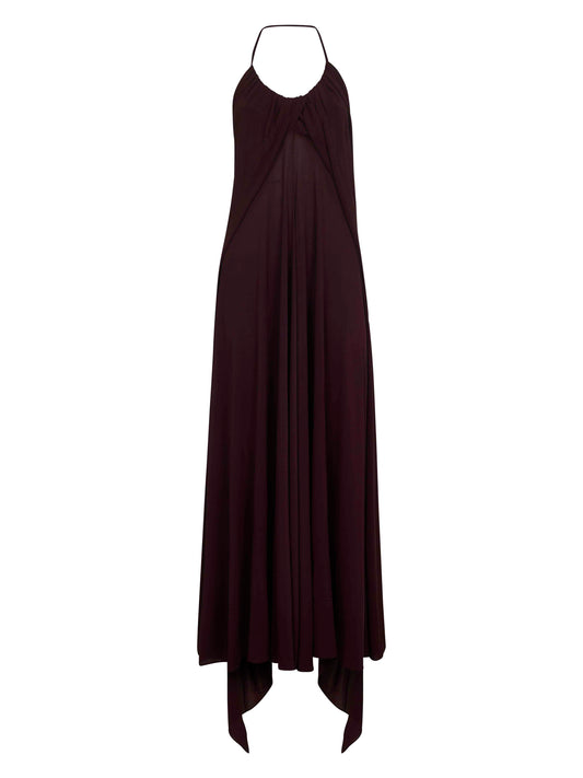 Burgundy jersey long cross dress