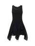 Black knit ruffle mini dress