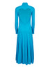 Turquoise fluid jersey hear midi dress