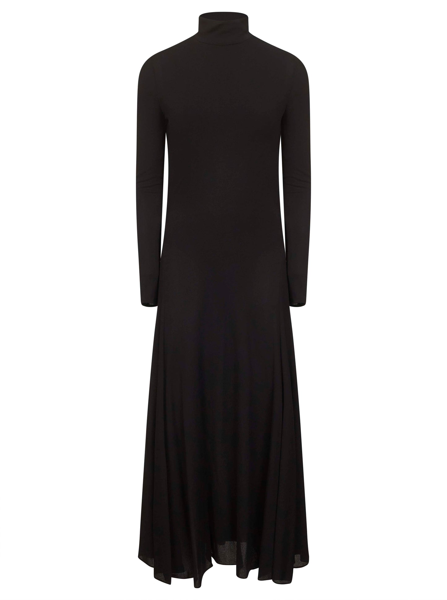 Abito midi con cuore in jersey fluido nero