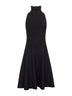 Abito midi in maglia a coste nera