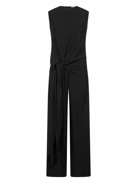 Black jersey jumpsuit with cut-out