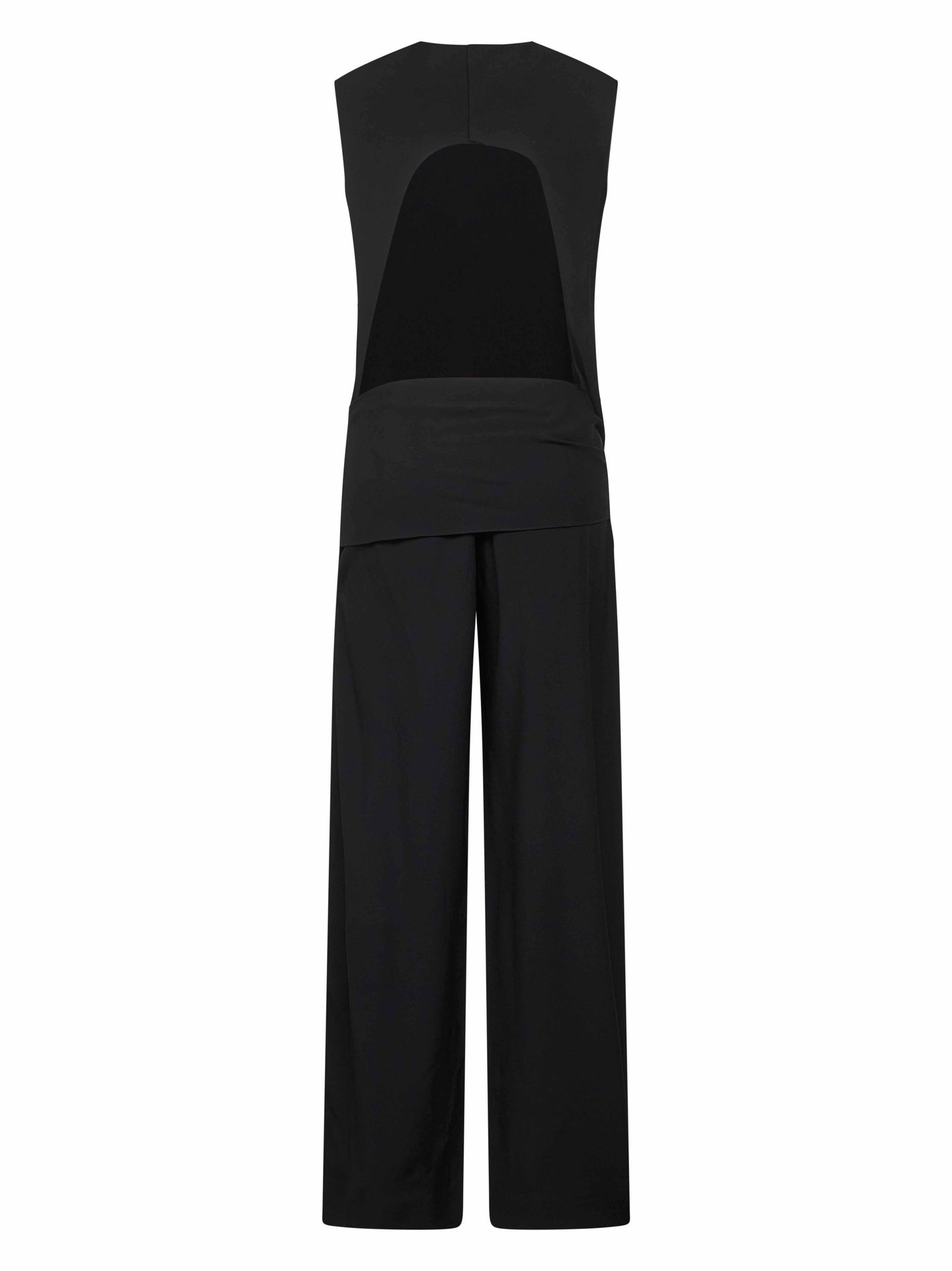 Black jersey jumpsuit with cut-out