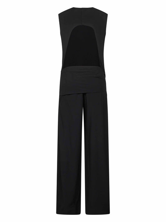 Black jersey jumpsuit with cut-out