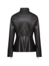 Giacca peplum in pelle di agnello washed nera