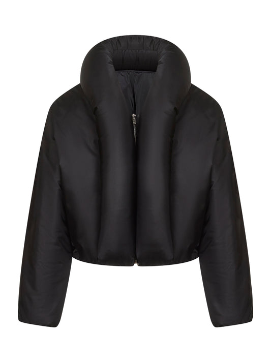 Bomber imbottito in taffetà nero<BR/>