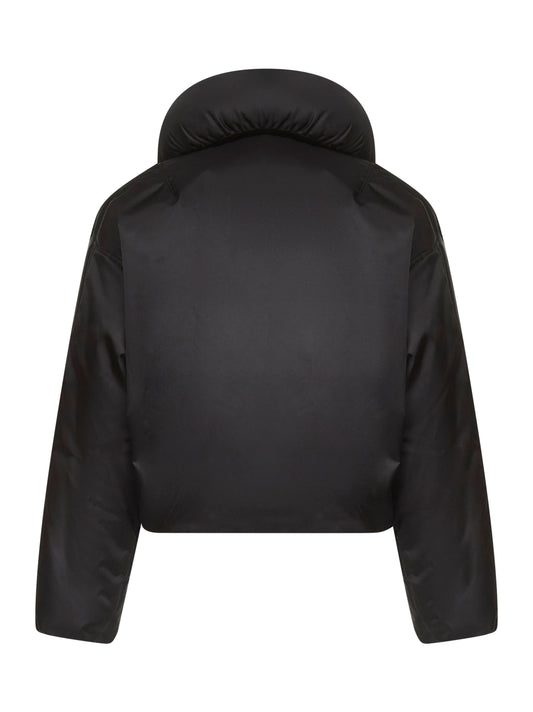 Bomber imbottito in taffetà nero<BR/>