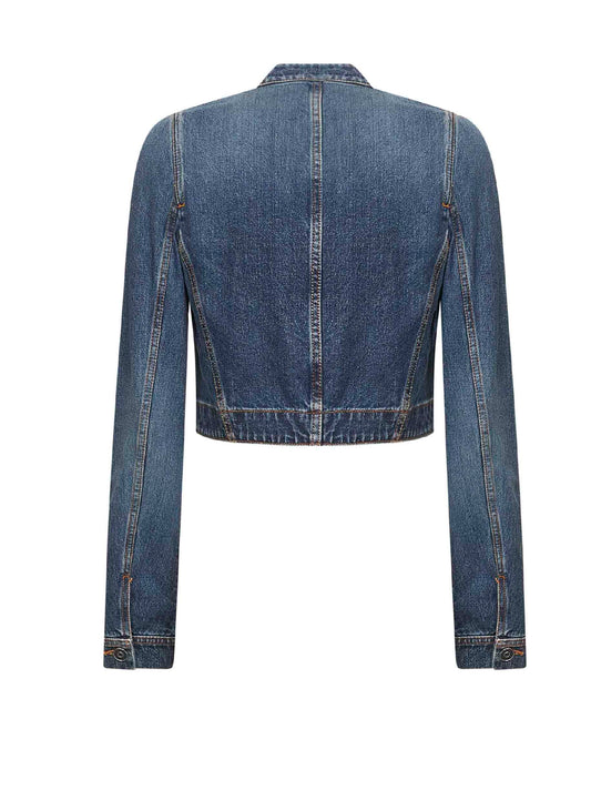 Short blue denim jacket