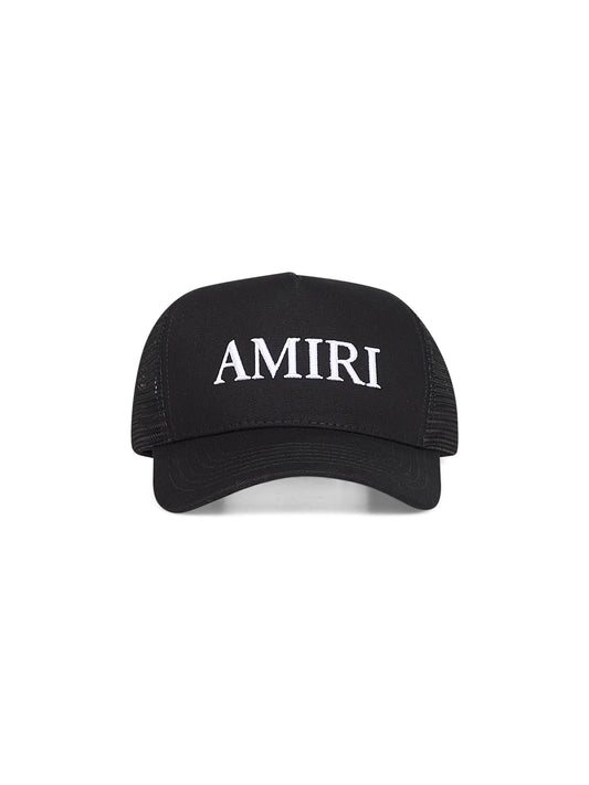 Black AMIRI Core Logo trucker hat