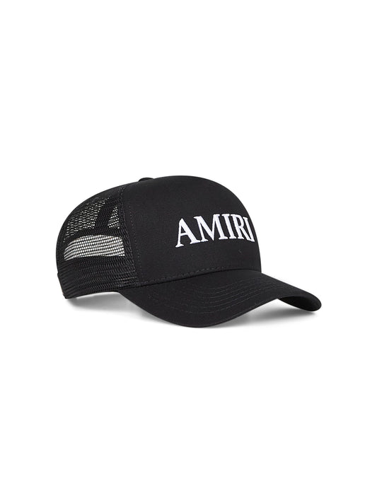 Black AMIRI Core Logo trucker hat