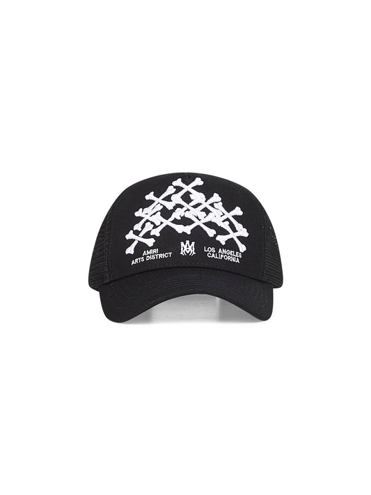 Black Bones Stacked trucker hat