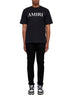T-Shirt con Stampa Logo Lettering in Cotone Nero