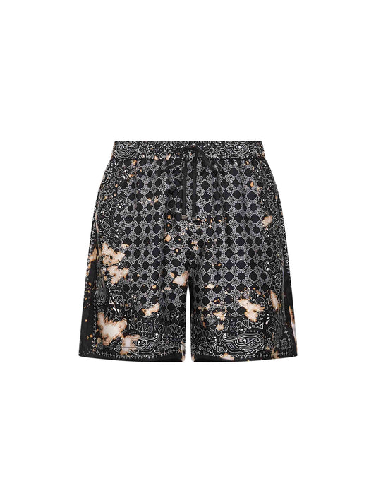Black MA Quad Bleach Bandana shorts
