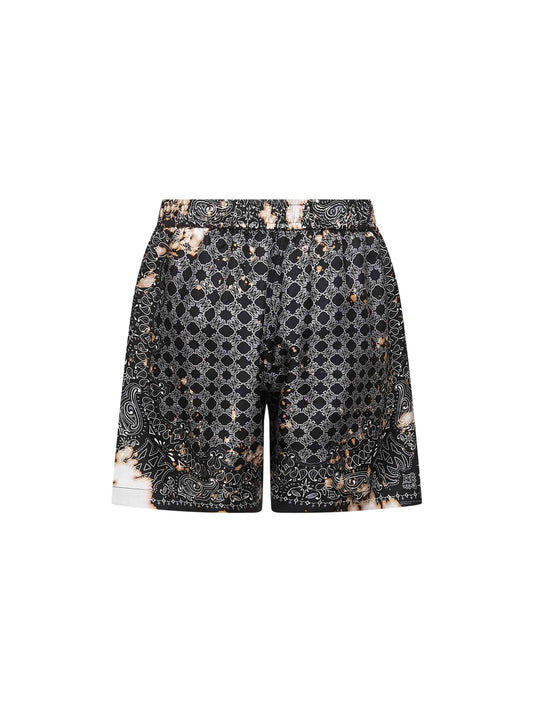 Black MA Quad Bleach Bandana shorts