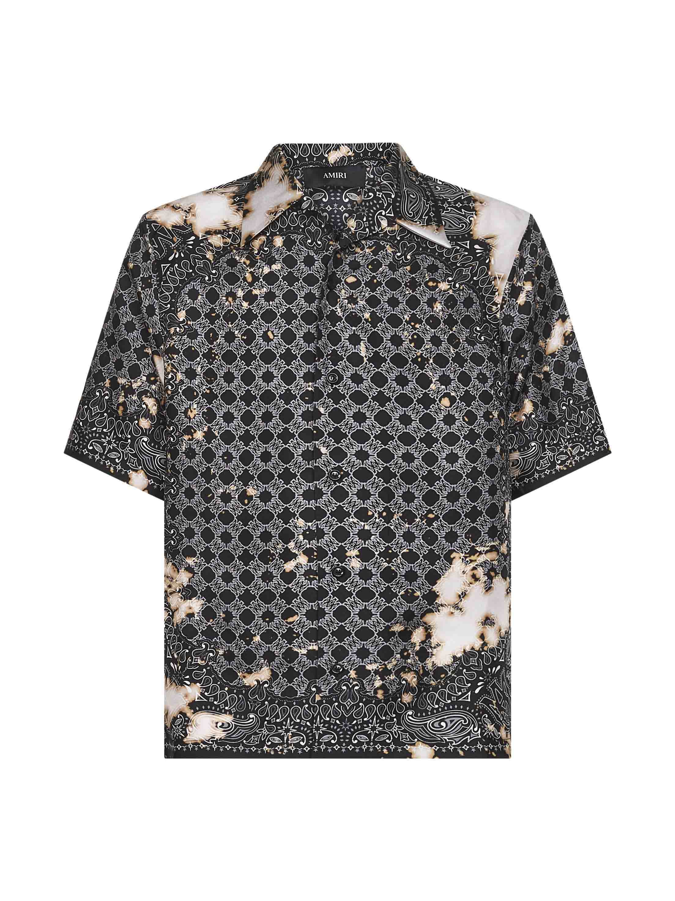 Black MA Quad Bleach Bandana bowling shirt – Daniello.com