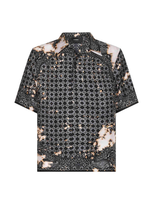 Black MA Quad Bleach Bandana bowling shirt