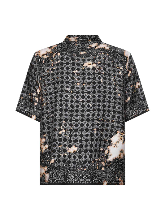 Black MA Quad Bleach Bandana bowling shirt