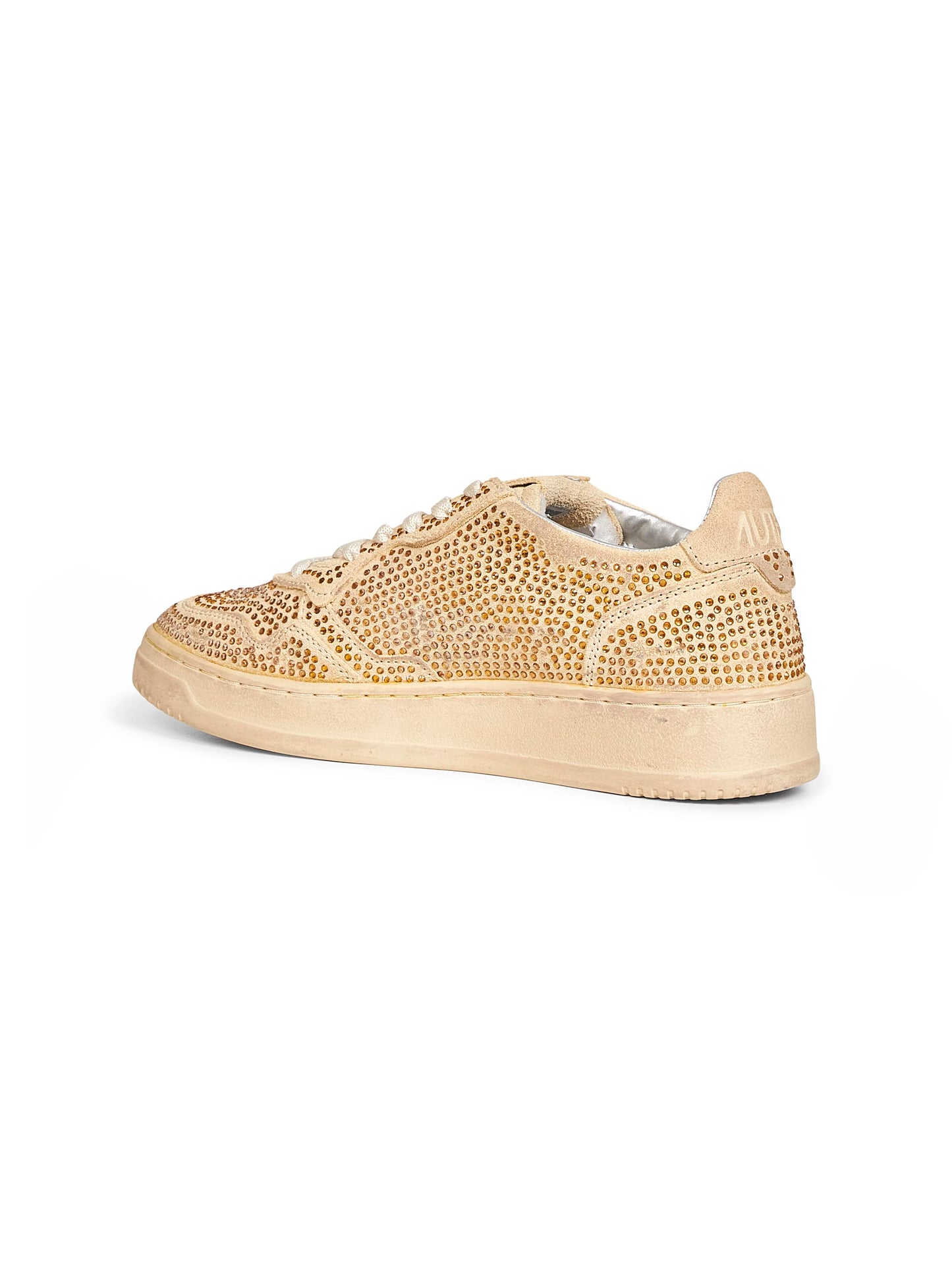 Sneakers Medalist Low in suede con strass giallo