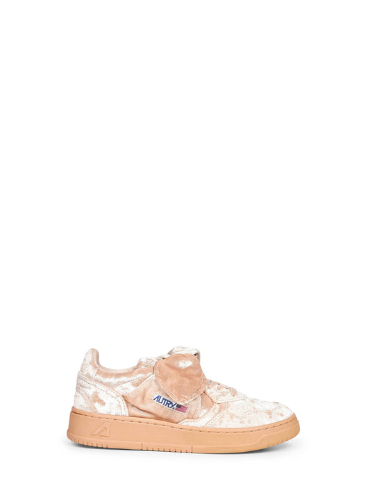 Beige velvet Medalist Low sneakers