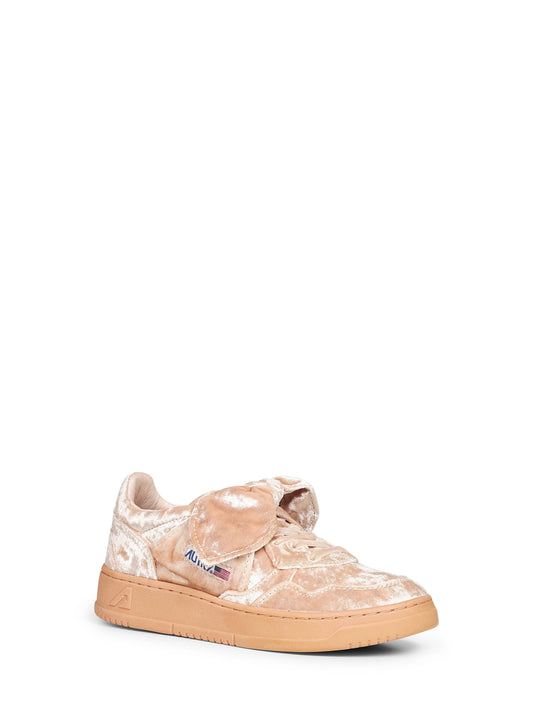 Beige velvet Medalist Low sneakers