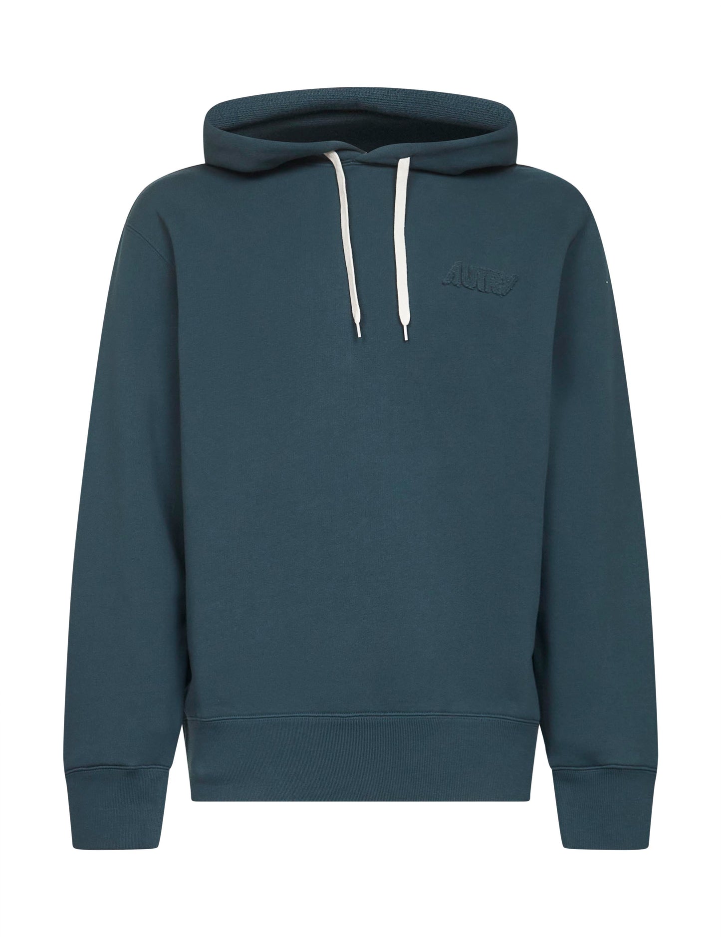 Green cotton logo hoodie
