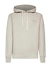 Beige cotton logo hoodie