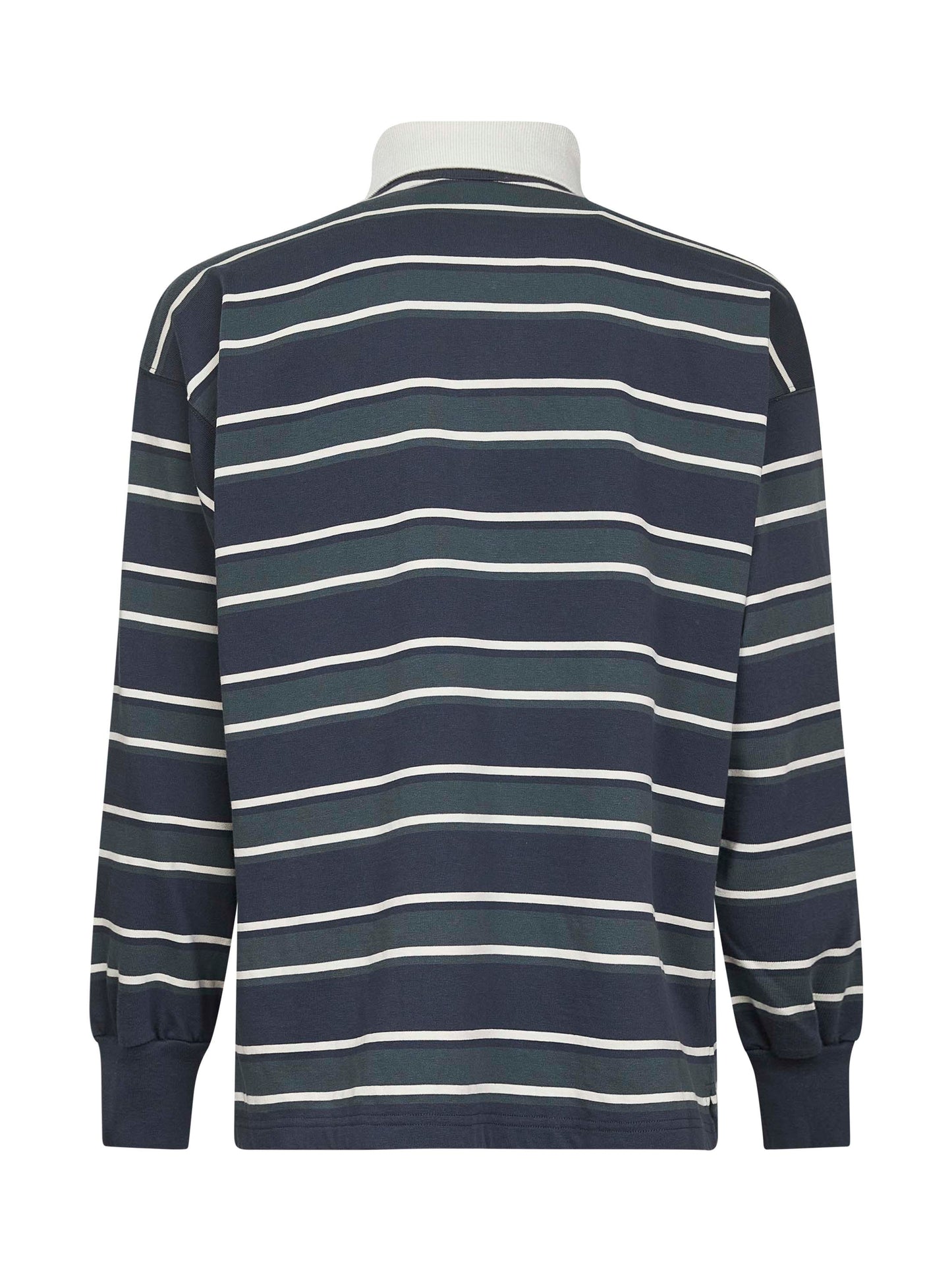 Striped cotton rugby polo shirt