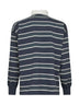 Striped cotton rugby polo shirt