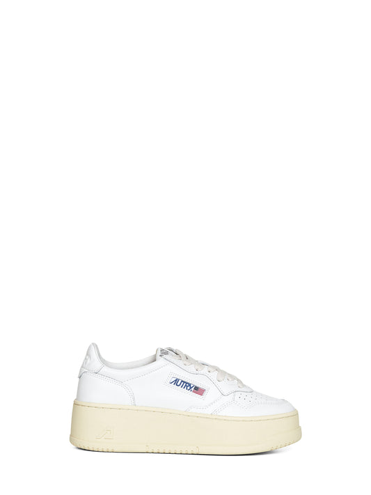 White leather Medalist Platform sneakers