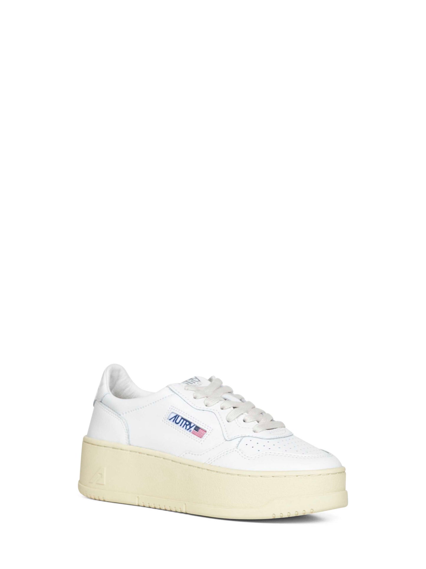 Sneakers Medalist Platform in pelle bianca<BR/>